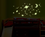Glow in Dark Planets & Stars Wall Decals - AW0036