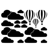 Hot Air Balloons & Clouds - White AW1199
