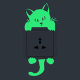 Glow in the dark Cat light switch sticker -  AW0005