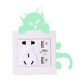 Glow in the dark Cat light switch sticker -  AW0005
