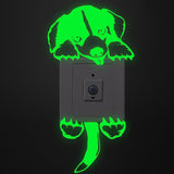 Glow in the dark dog light switch sticker AW0003