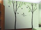 Two Trees & Birds - Extra Large wall decal AW0301
