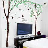 Two Trees & Birds - Extra Large wall decal AW0301