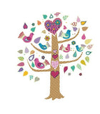 Glow in the Dark Wall Stickers - Tree with Birds - AW9617