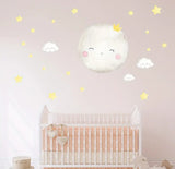 Cute Moon and Stars Wall Decal - AW64668
