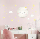 Cute Moon and Stars Wall Decal - AW64668