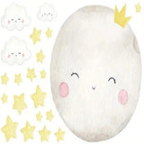 Cute Moon and Stars Wall Decal - AW64668