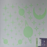 Glow in Dark Planets & Stars Wall Decals - AW0036