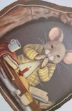 Whimsical Brown Mouse in a hole AW1112