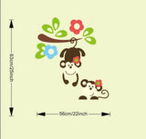 Cute Wall Decal - Two Monkeys AW1202