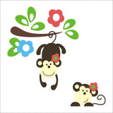 Cute Wall Decal - Two Monkeys AW1202