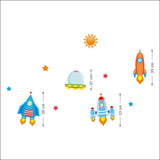 Kids Wall Stickers - Rockets & Spaceships AW1302
