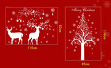 Two Reindeer & Tree  (White) Removable Christmas Wall Stickers AW2012