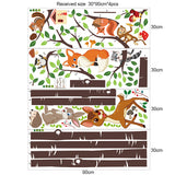 Tall Trees & Woodland Animals Wall Decal Stickers