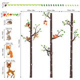 Tall Trees & Woodland Animals Wall Decal Stickers