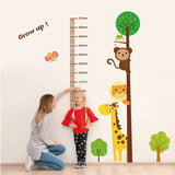 Height Chart - Trees, Bear, Lion & Giraffe - Removable Wall Sticker