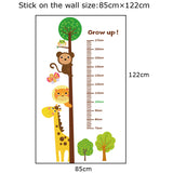 Height Chart - Trees, Bear, Lion & Giraffe - Removable Wall Sticker