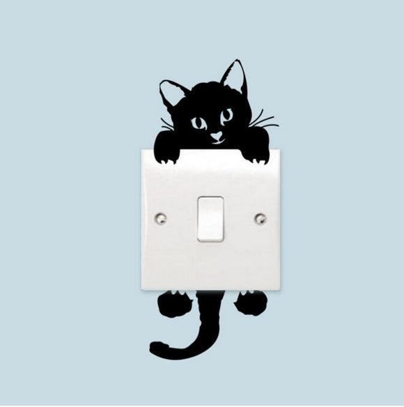 Little Black Cat Light Switch Sticker