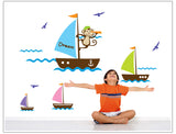 Boats & Monkey Wall Stickers - AW7043