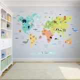 Map of the World - Removable Wall Sticker Decal AW69013