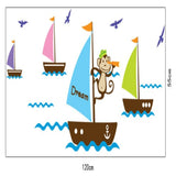 Boats & Monkey Wall Stickers - AW7043