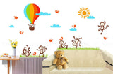 Monkey in hot air balloon - Kids room / Nursery Wall decal AW0847