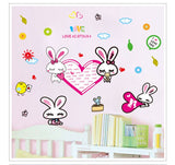 Rabbits & Heart Wall decal - AW0861