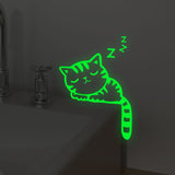 Glow in the dark sleeping cat light switch sticker