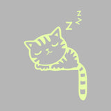 Glow in the dark sleeping cat light switch sticker