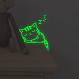 Glow in the dark sleeping cat light switch sticker
