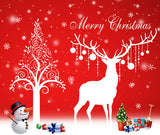 Two Reindeer & Tree  (White) Removable Christmas Wall Stickers AW2012