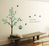 Tree with bird cage wall decal AW0811