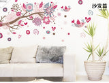 Pink & Grey Birds & Flower Branch AW0909