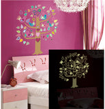 Glow in the Dark Wall Stickers - Tree with Birds - AW9617