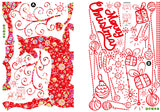 Red Reindeer & Baubles -  Removable Christmas Wall Stickers AW2011