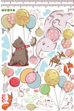 Animals & Balloons Height Chart Wall Decal - AW9275
