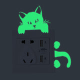 Glow in the dark cat light switch sticker AW0005