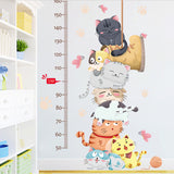 Cute Cat Height Chart Growth Chart Wall Stickers