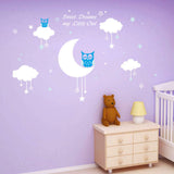 White Clouds & Moon with Pink Owls AW2779