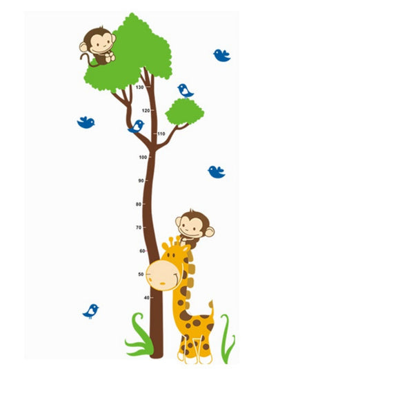 Height Chart - Tree,Giraffe,Monkey