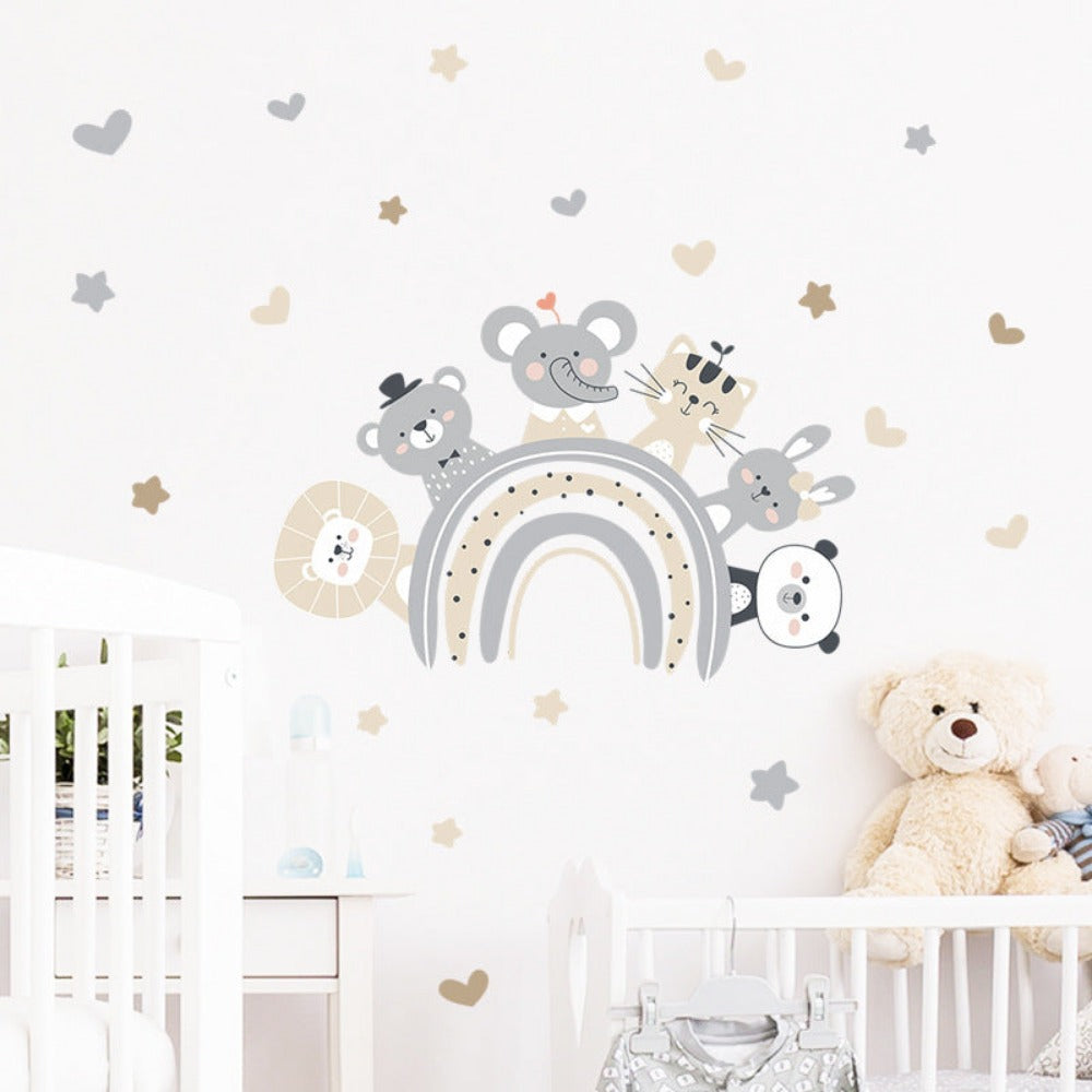 Animal Rainbow Nursery Wall Decal