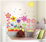 Happy Flowers - Kids room / Nursery Wall decal AW0708