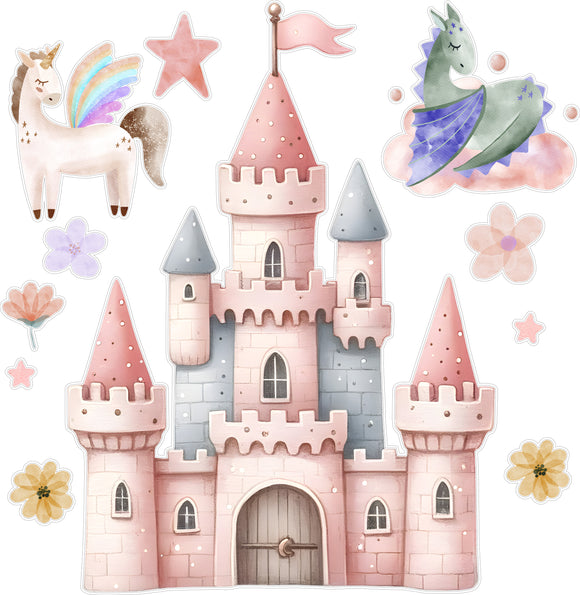 Fairy Castle Girls Bedroom Wall Decal - AW5083