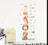 Cute Animal Water Colour Effect Height Chart