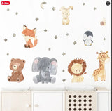 Water Colour Effect Baby Animal Wall Decals
