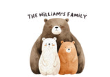 Personalised Family Bear Wall Decal AW1029