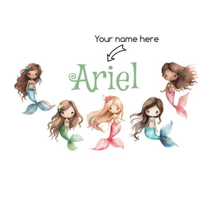 Mermaid & Friends Personalised Wall Decals AW7294