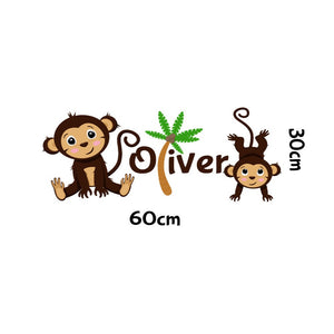 Personalised Name/ Monkeys Wall Sticker AW1014