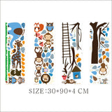 Monkeys, Tree, Elephant & Giraffe - Blue AW1215
