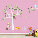 Tree & Sleeping Monkey Nursery Wall Sticker AW1224